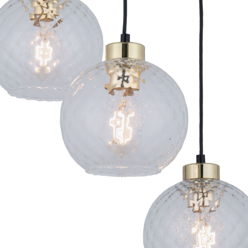 Lustră LED suspendată pe cablu DEVON 3xE27/15W/230V negru/transparent