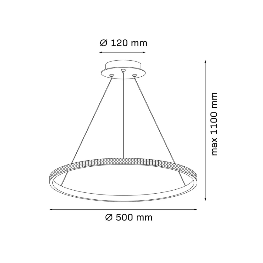Lustră LED suspendată pe cablu DIANA LED/25W/230V 4000K Ø 50 cm auriu