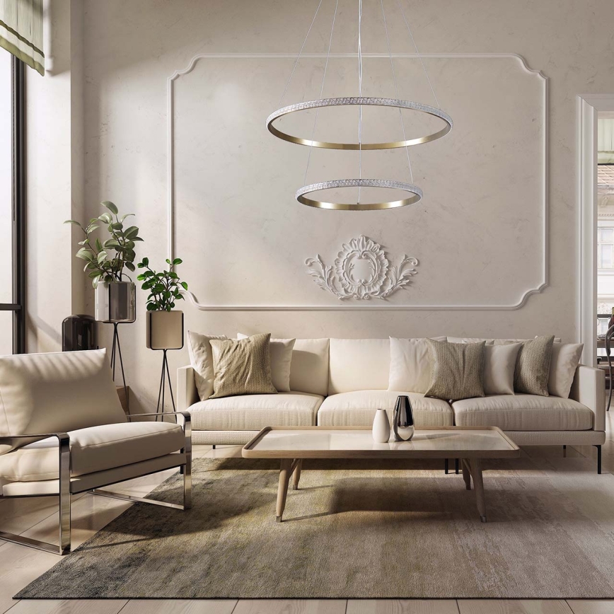 Lustră LED suspendată pe cablu DIANA LED/44W/230V 4000K Ø 59 cm aurie