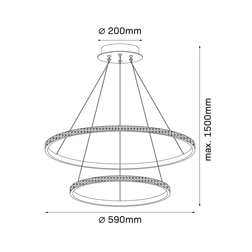 Lustră LED suspendată pe cablu DIANA LED/44W/230V 4000K Ø 59 cm aurie