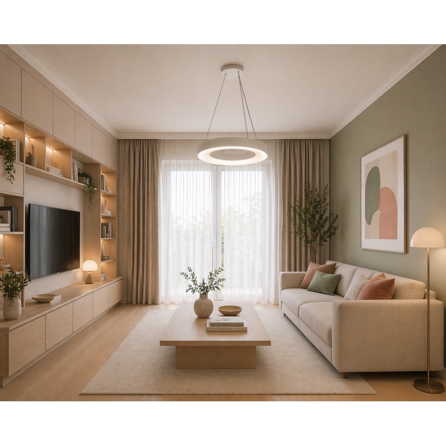 Lustră LED suspendată pe cablu DRAX LED/32W/230V 4000K, Ø 38 cm, albă