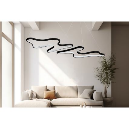 Lustră LED suspendată pe cablu DUPLE ARTISAN LED/80W/230V 4000K neagră