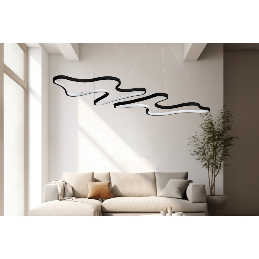 Lustră LED suspendată pe cablu DUPLE ARTISAN LED/80W/230V 4000K neagră