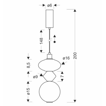 Lustră LED suspendată pe cablu FLORES, 10W, 230V, auriu/portocaliu/maro