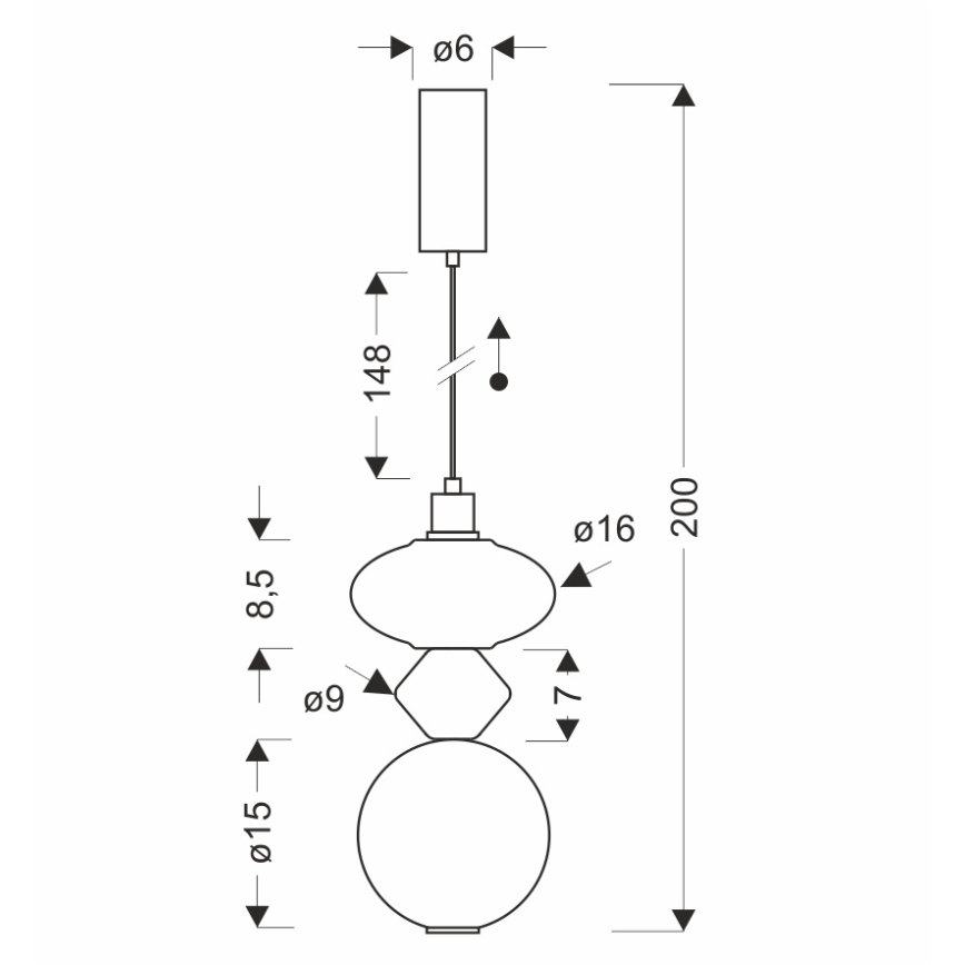 Lustră LED suspendată pe cablu FLORES, 10W, 230V, auriu/portocaliu/maro