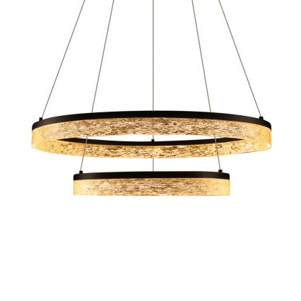 Lustră LED suspendată pe cablu FROZI, 38W, 230V, Ø 60 cm, negru