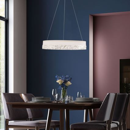 Lustră LED suspendată pe cablu FROZI LED/32W/230V Ø 50 cm, alb