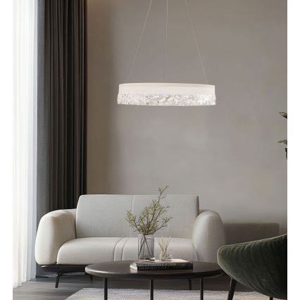 Lustră LED suspendată pe cablu FROZI LED/32W/230V Ø 50 cm, alb