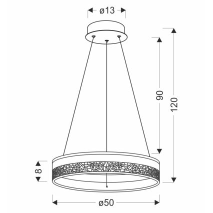 Lustră LED suspendată pe cablu FROZI LED/32W/230V Ø 50 cm, alb
