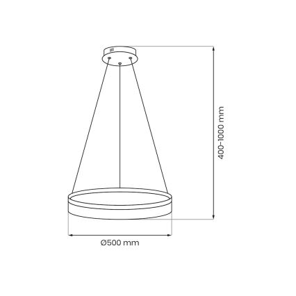 Lustră LED suspendată pe cablu GALA LED/25W/230V Ø 50 cm, argintie