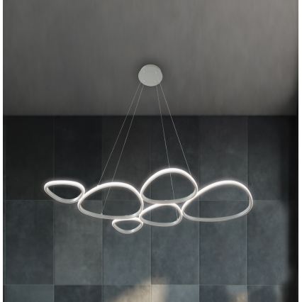 Lustră LED suspendată pe cablu HELIX LED/61W/230V argintie