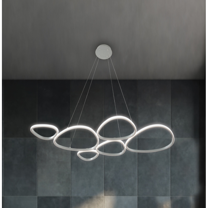 Lustră LED suspendată pe cablu HELIX LED/61W/230V argintie