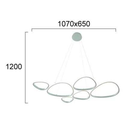 Lustră LED suspendată pe cablu HELIX LED/61W/230V argintie