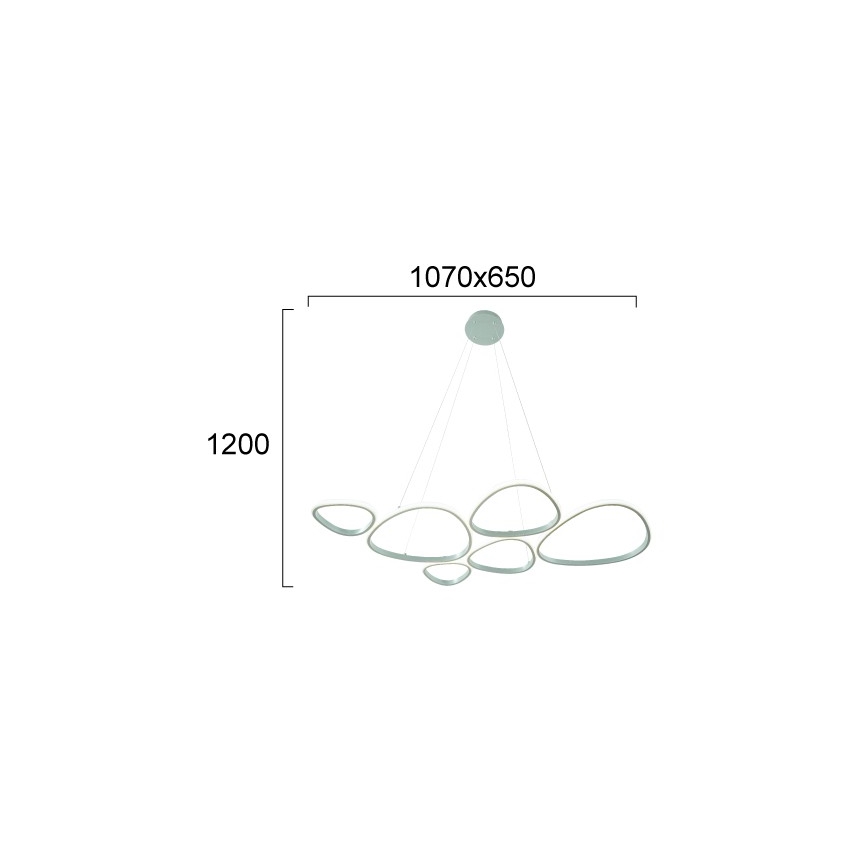 Lustră LED suspendată pe cablu HELIX LED/61W/230V argintie