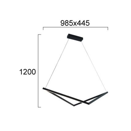 Lustră LED suspendată pe cablu ISLA LED/32W/230V, neagră