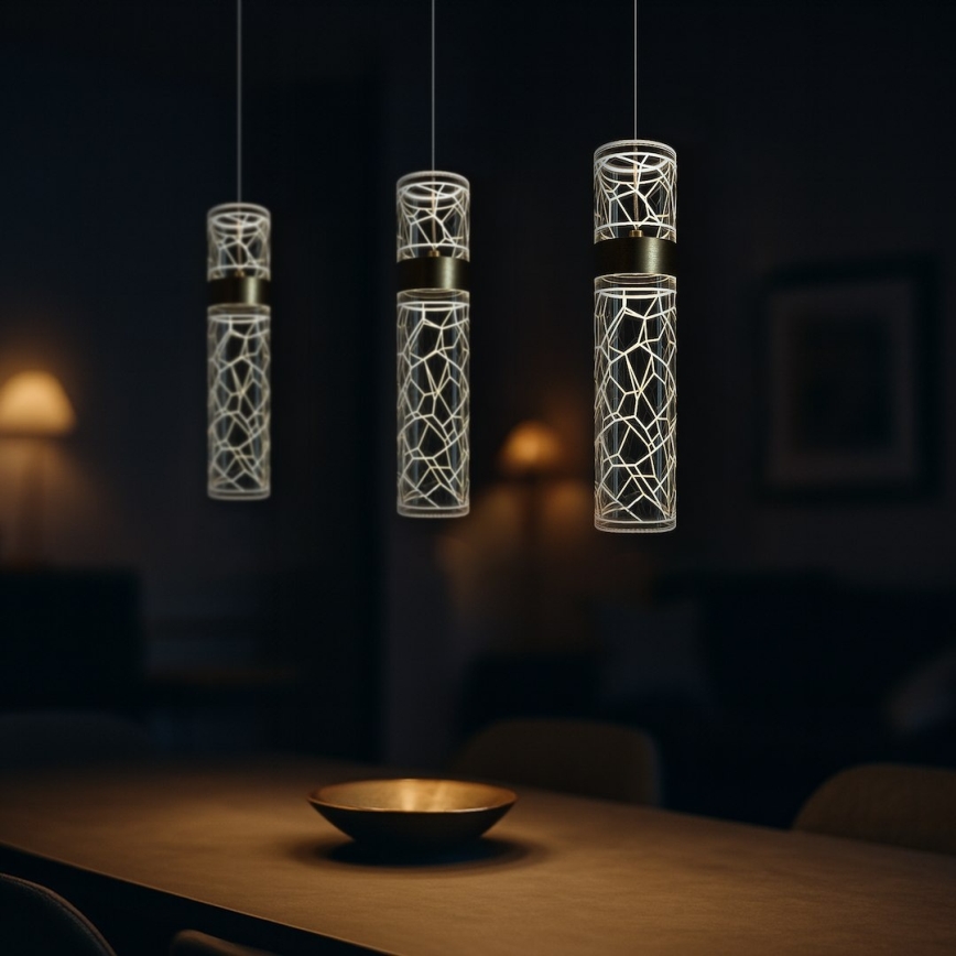 Lustră LED suspendată pe cablu LAGOS, 24W/230V, auriu