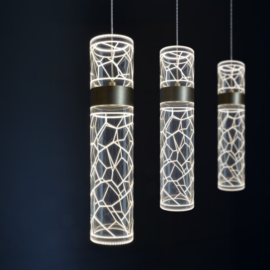 Lustră LED suspendată pe cablu LAGOS, 24W/230V, auriu