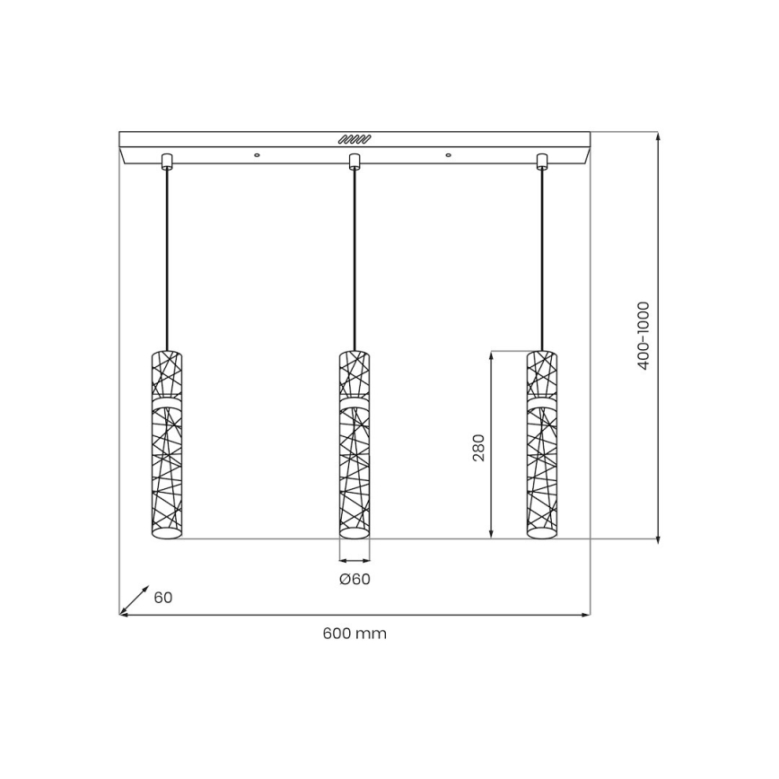 Lustră LED suspendată pe cablu LAGOS, 24W/230V, auriu