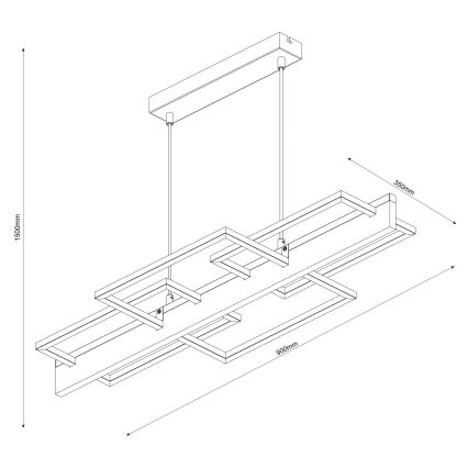 Lustră LED suspendată pe cablu LARYSA LED/35W/230V din pin