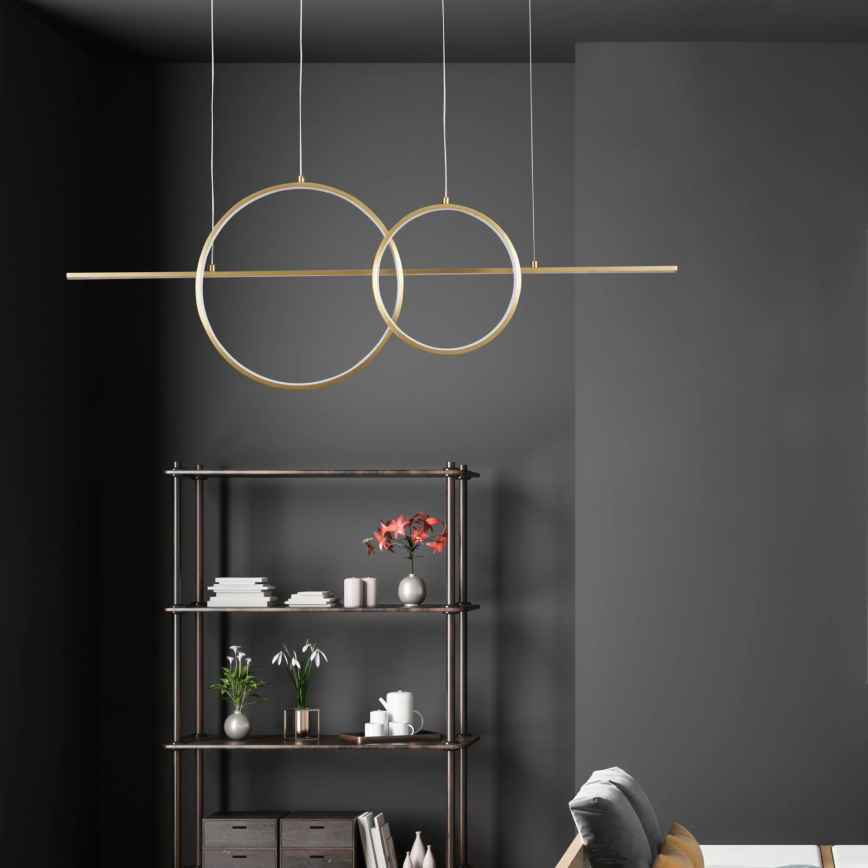 Lustră LED suspendată pe cablu LAURA LED/42W/230V aurie