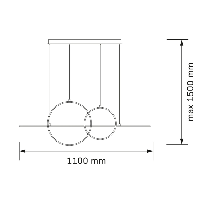 Lustră LED suspendată pe cablu LAURA LED/42W/230V aurie