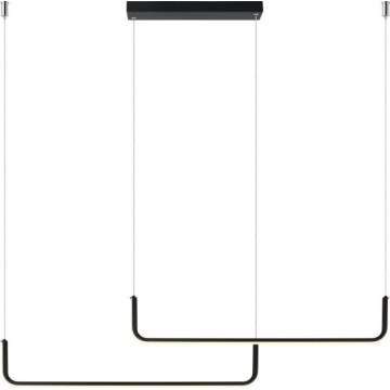 Lustră LED suspendată pe cablu MALAWI 2xLED/20W/230V 3000/4000/6000K neagră