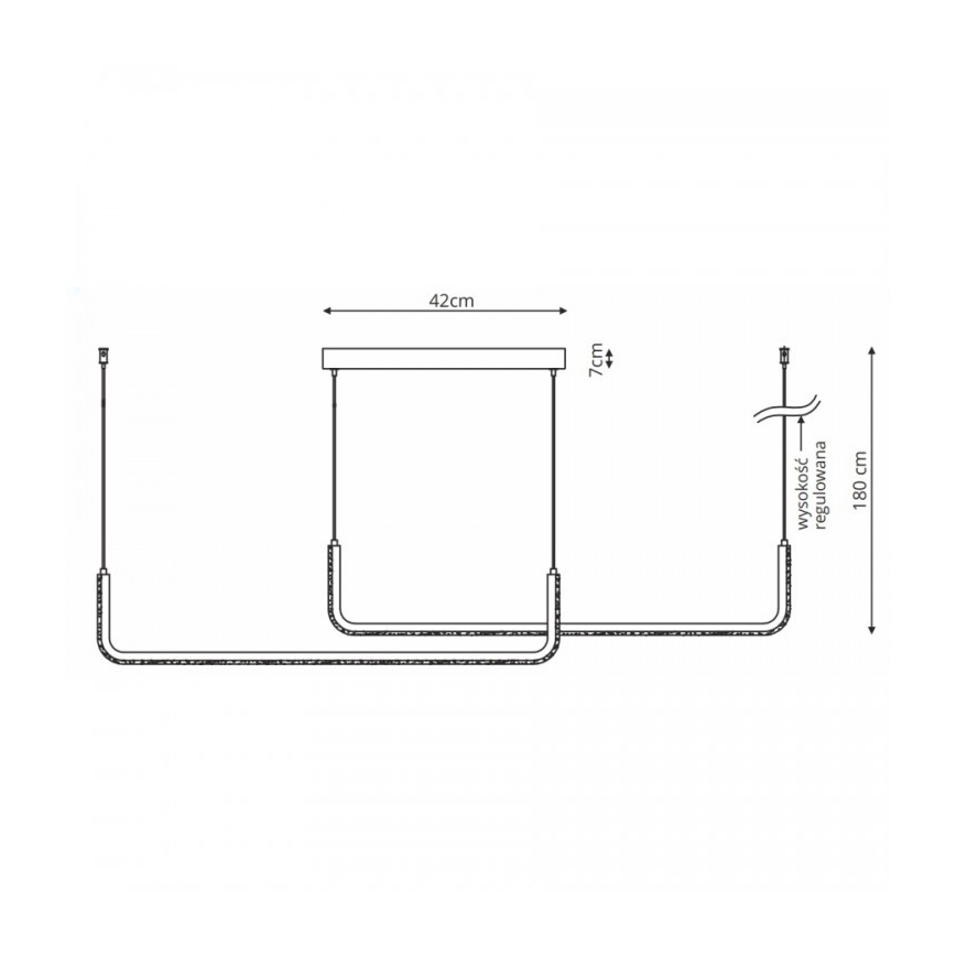 Lustră LED suspendată pe cablu MALAWI 2xLED/20W/230V 3000/4000/6000K neagră