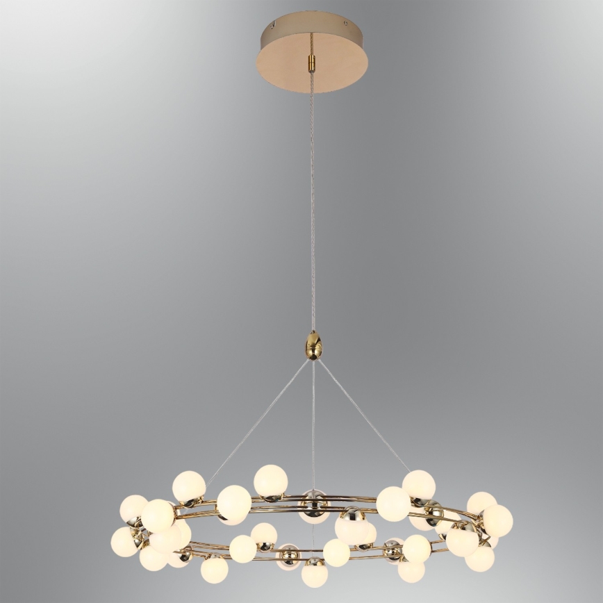 Lustră LED suspendată pe cablu MARS LED/50W/230V 3000K aurie