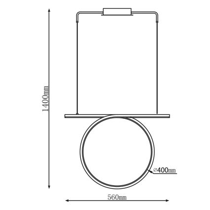Lustră LED suspendată pe cablu ODETTA LED/30W/230V 4000K negru