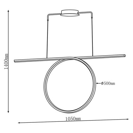Lustră LED suspendată pe cablu ODETTA LED/42W/230V 4000K neagră