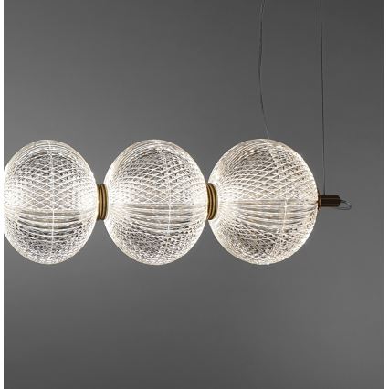 Lustră LED suspendată pe cablu PELLUCID LED/23W/230V auriu/transparent