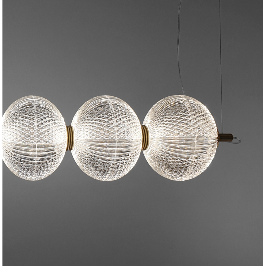 Lustră LED suspendată pe cablu PELLUCID LED/23W/230V auriu/transparent