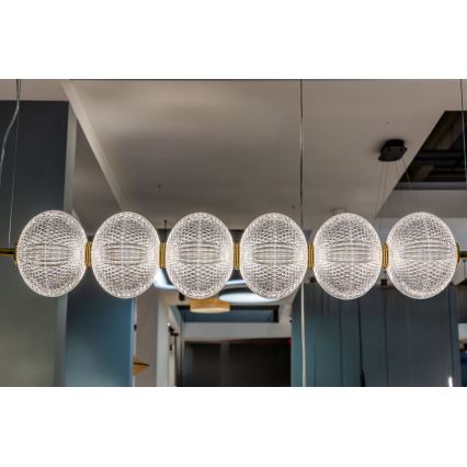 Lustră LED suspendată pe cablu PELLUCID LED/23W/230V auriu/transparent