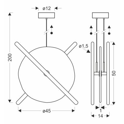 Lustră LED suspendată pe cablu RELAX LED/15W/230V auriu/alb