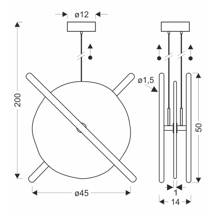 Lustră LED suspendată pe cablu RELAX LED/15W/230V auriu/alb
