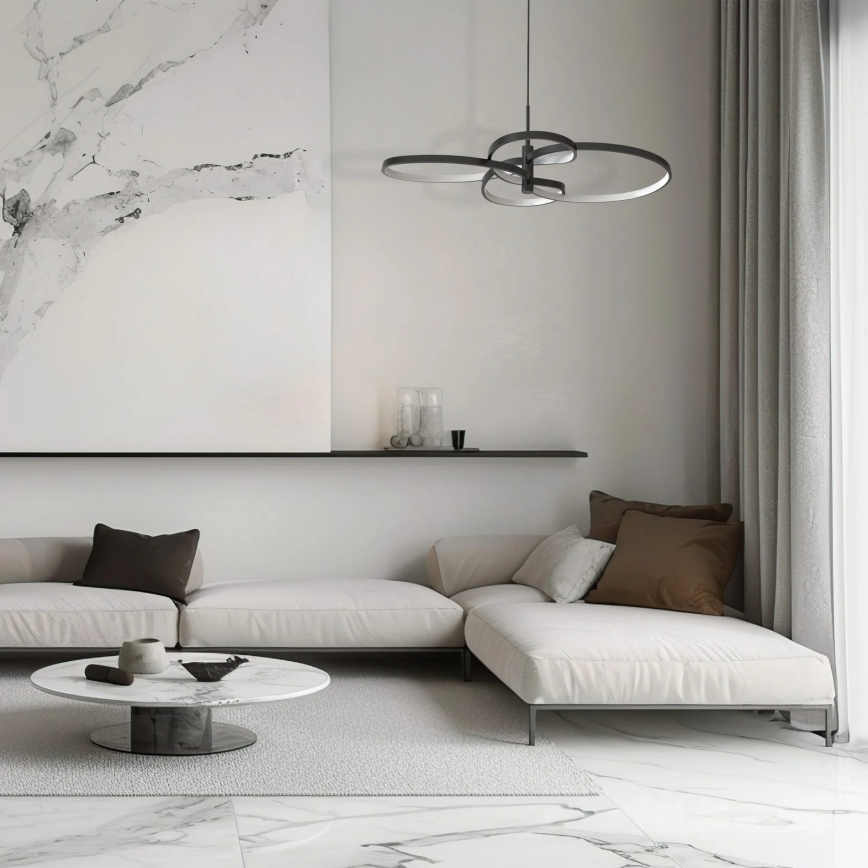 Lustră LED suspendată pe cablu RIBBON LED/37W/230V 4000K neagră