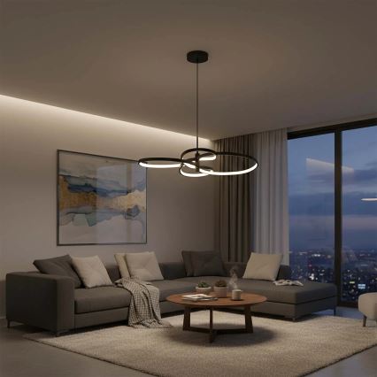 Lustră LED suspendată pe cablu RIBBON LED/37W/230V 4000K neagră