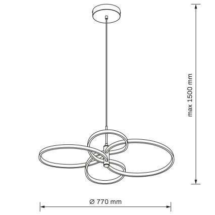 Lustră LED suspendată pe cablu RIBBON LED/37W/230V 4000K neagră