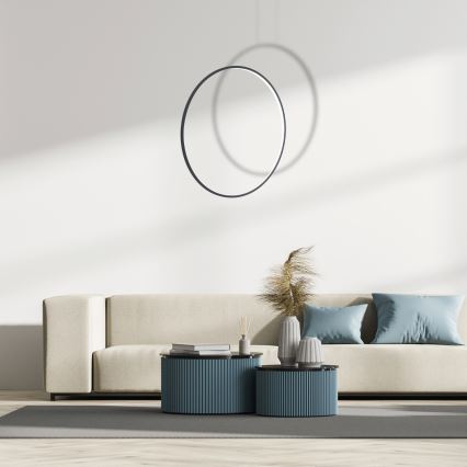 Lustră LED suspendată pe cablu SATURNO LED/46W/230V Ø 80 cm IP44 neagră