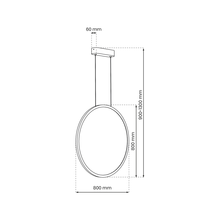 Lustră LED suspendată pe cablu SATURNO LED/46W/230V Ø 80 cm IP44 neagră
