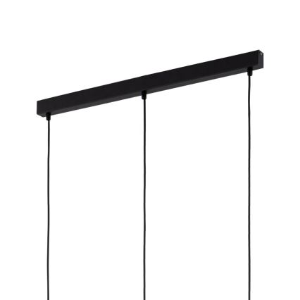Lustră LED suspendată pe cablu SEBO 3xE27/15W/230V negru/bej fumuriu