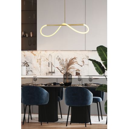 Lustră LED suspendată pe cablu SUPREME, 22W/230V, 100 cm, auriu