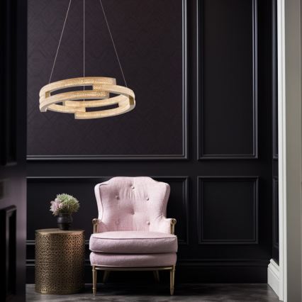 Lustră LED suspendată pe cablu TARJA, LED/36W/230V, 3000/4000/6000K, Ø 60 cm, auriu