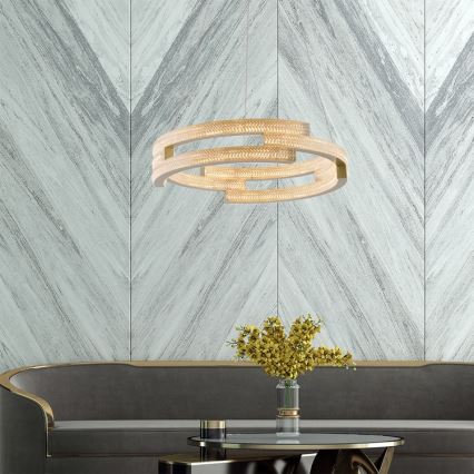Lustră LED suspendată pe cablu TARJA, LED/36W/230V, 3000/4000/6000K, Ø 60 cm, auriu