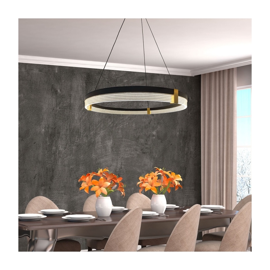Lustră LED suspendată pe cablu TRIANGLE LED/40W/230V 3000/4000/6000K Ø 60 cm, negru