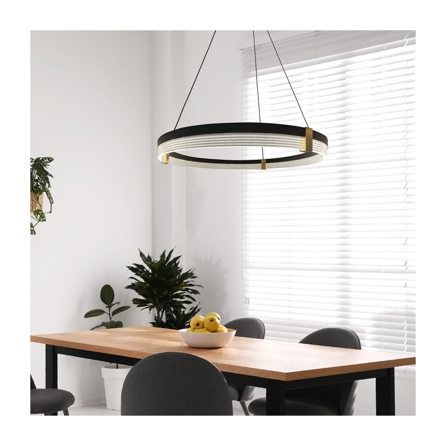 Lustră LED suspendată pe cablu TRIANGLE LED/40W/230V 3000/4000/6000K Ø 60 cm, negru