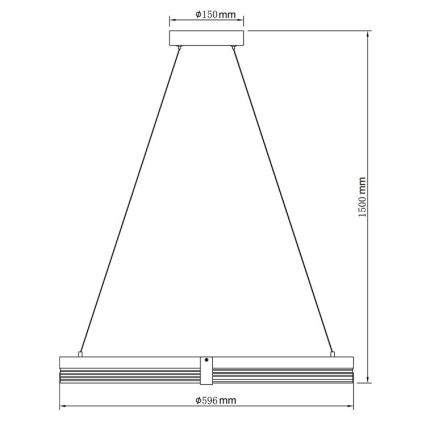Lustră LED suspendată pe cablu TRIANGLE LED/40W/230V 3000/4000/6000K Ø 60 cm, negru