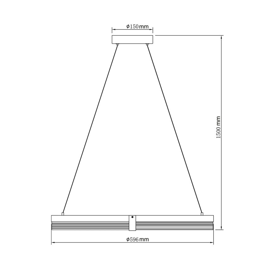 Lustră LED suspendată pe cablu TRIANGLE LED/40W/230V 3000/4000/6000K Ø 60 cm, negru