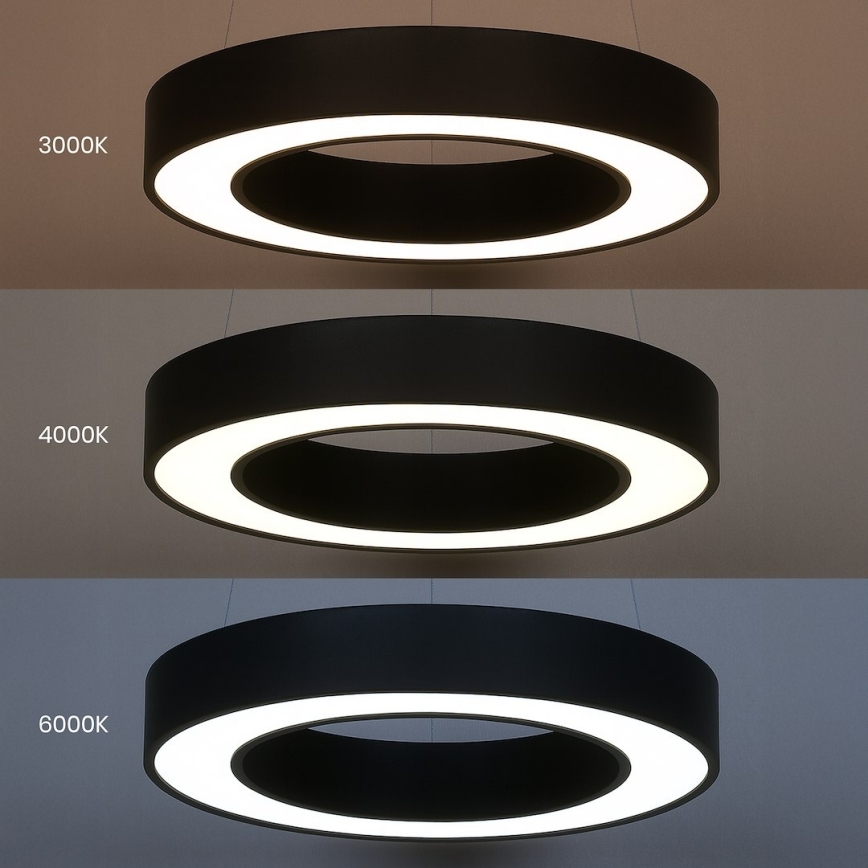 Lustră LED suspendată pe cablu UNION LED/40W/230V 3000/4000/6500K Ø 40 cm negru