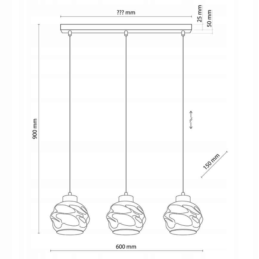 Lustră LED suspendată pe cablu ZULIA 3xE27/15W/230V negru / negru fumuriu